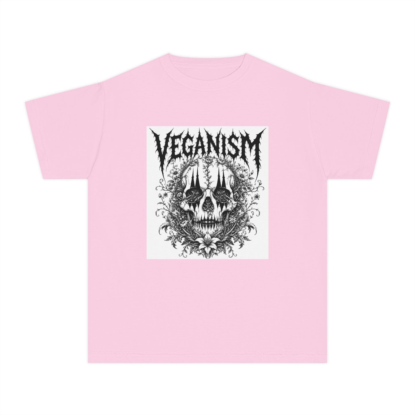 Youth Tee — 'VEGANISM' Skull Graphic Vegan Kids T‑Shirt