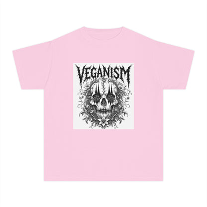 Youth Tee — 'VEGANISM' Skull Graphic Vegan Kids T‑Shirt