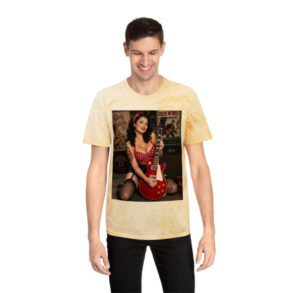 Pinup Guitarist Vintage Tee – Retro Rockabilly Photo T-Shirt