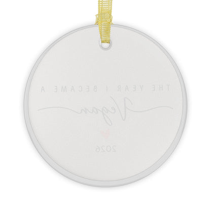 Personalize it- "The Year I Became a Vegan" Glass Christmas Ornaments