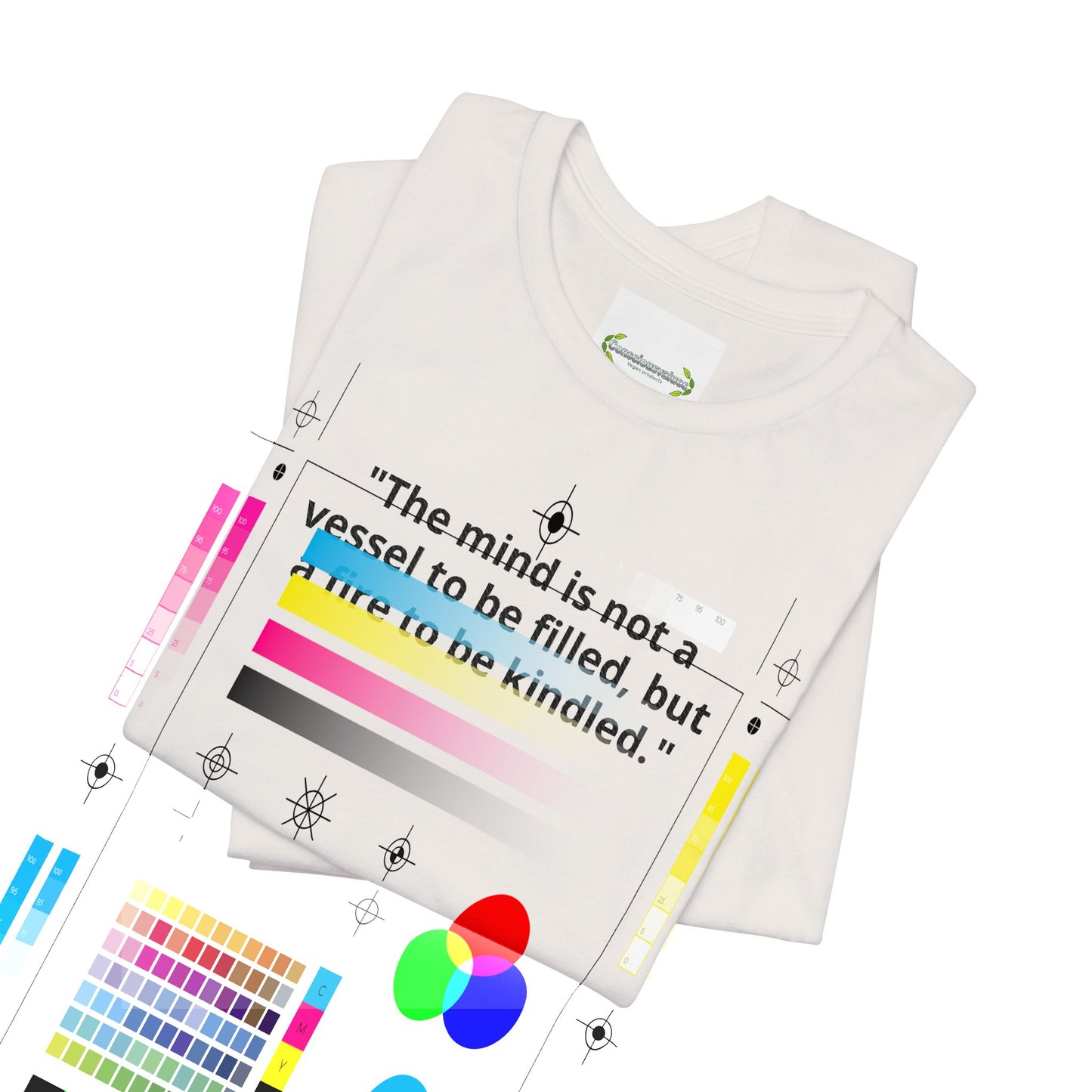 Inspirational Quote Tee — "The mind is not a vessel to be filled, but a fire to be kindled"