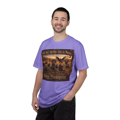 Thanksgiving Turkeys 'Let All Beings Live in Peace' T-Shirt