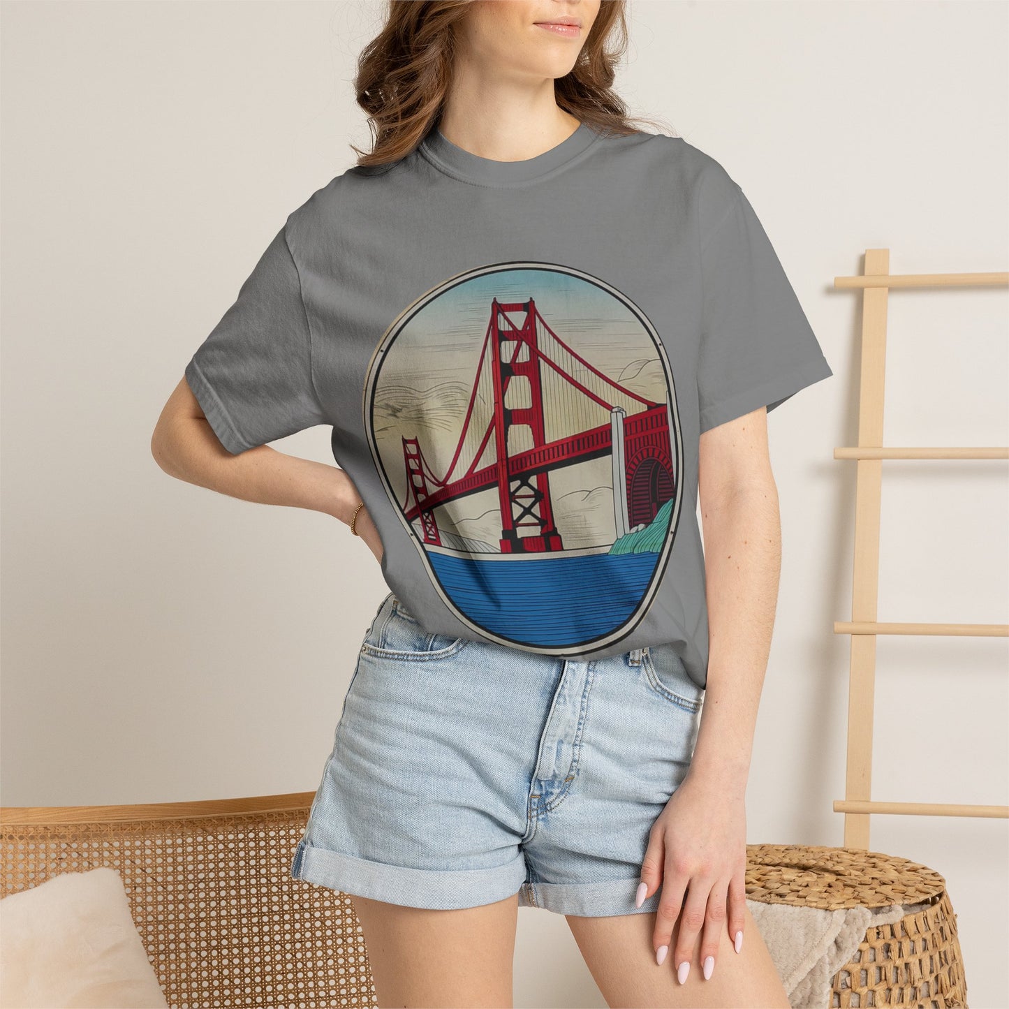 Golden Gate Bridge Illustration T-shirt | Memorial Horse Back Print