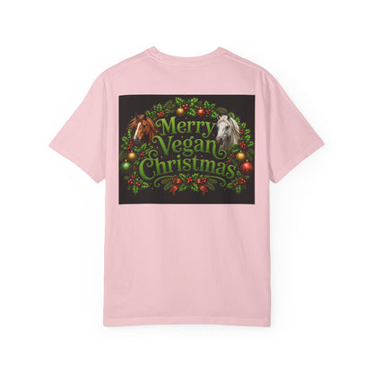 Vegan Christmas T-Shirt – "Love My Vegan Horse" Holiday Tee