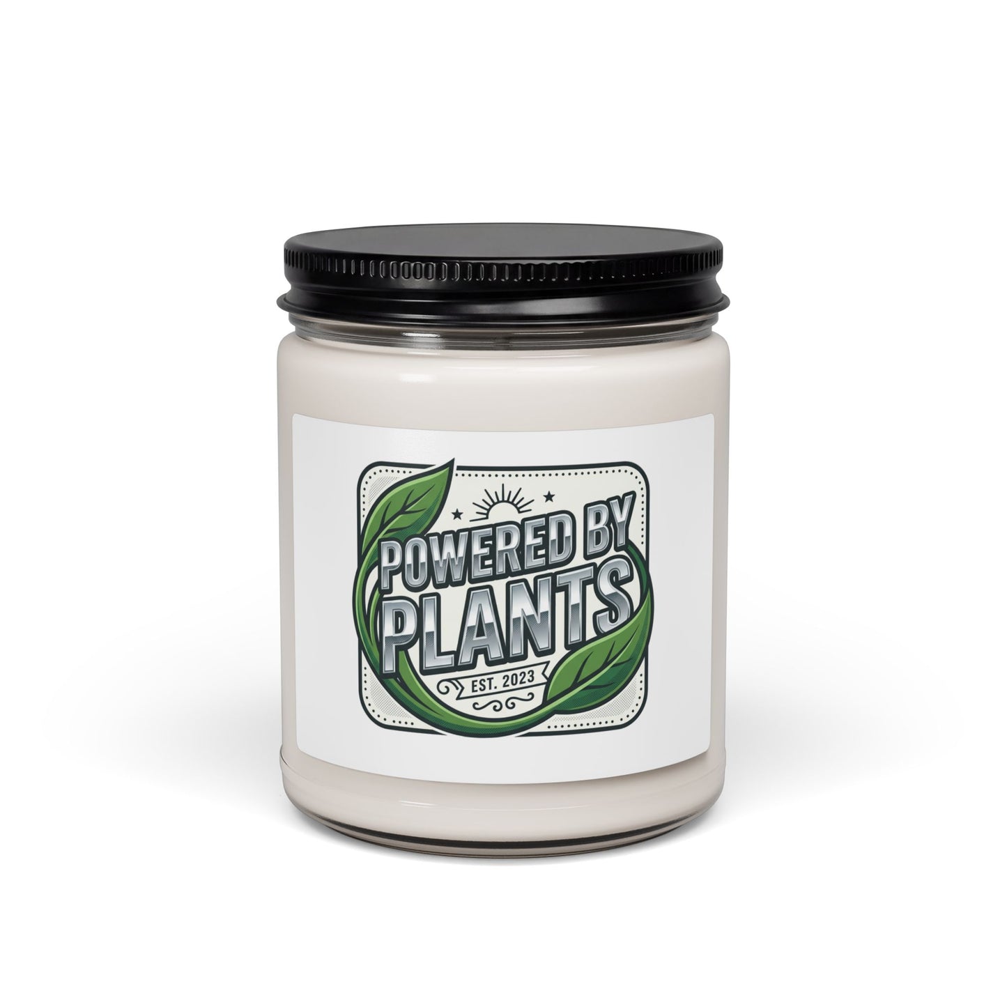 Powered By Plants Soy Candle — 9oz Scented Vegan Candle (Plant Lover Gift)