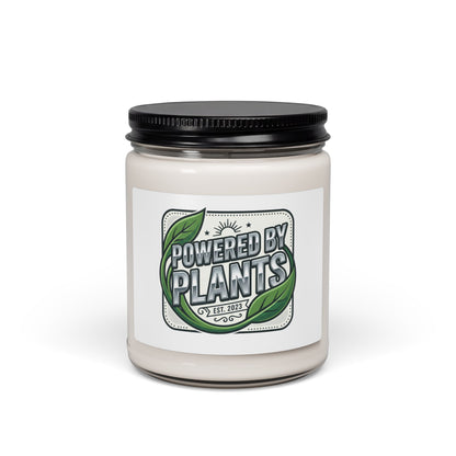 Powered By Plants Soy Candle — 9oz Scented Vegan Candle (Plant Lover Gift)