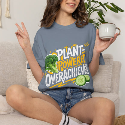 Veggie Powered T‑Shirt — Broccoli & Cucumber Plant‑Powered Graphic Tee