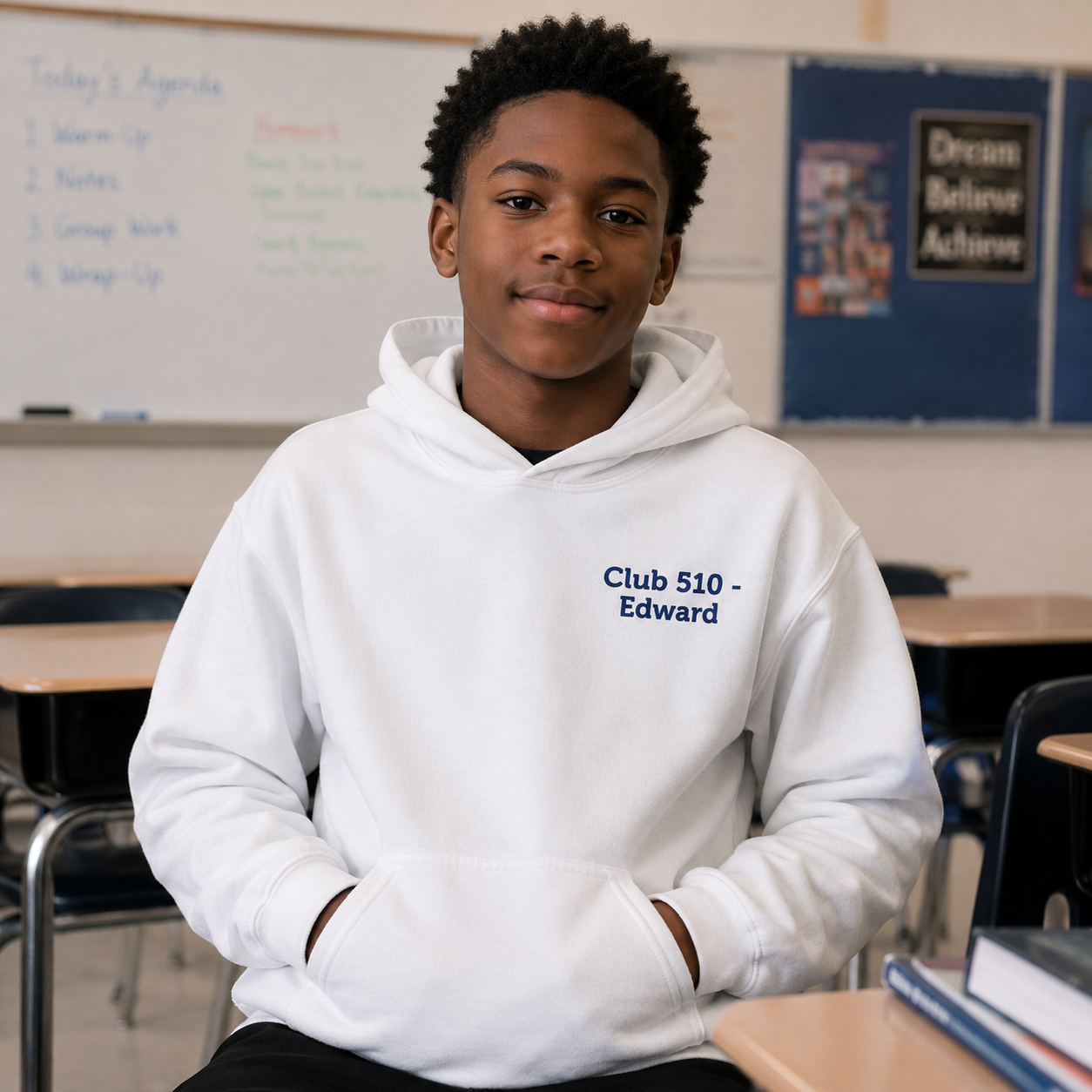 Youth Hoodie - Personalize it Yourself - Minimal Chest Script Hooded Sweatshirt