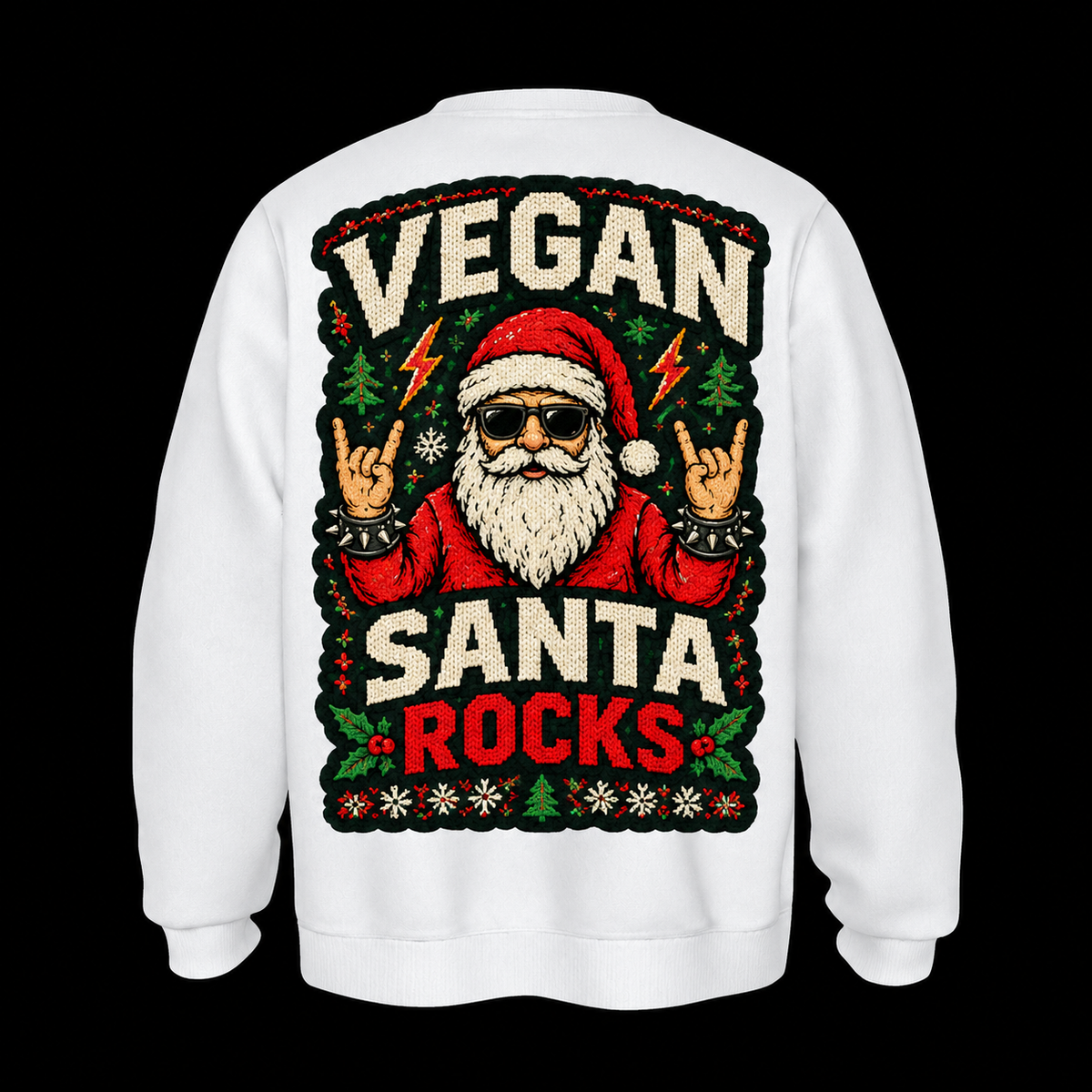 Vegan Santa Rocks UGLY Christmas Sweater