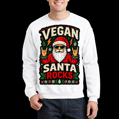 Vegan Santa Rocks UGLY Christmas Sweater