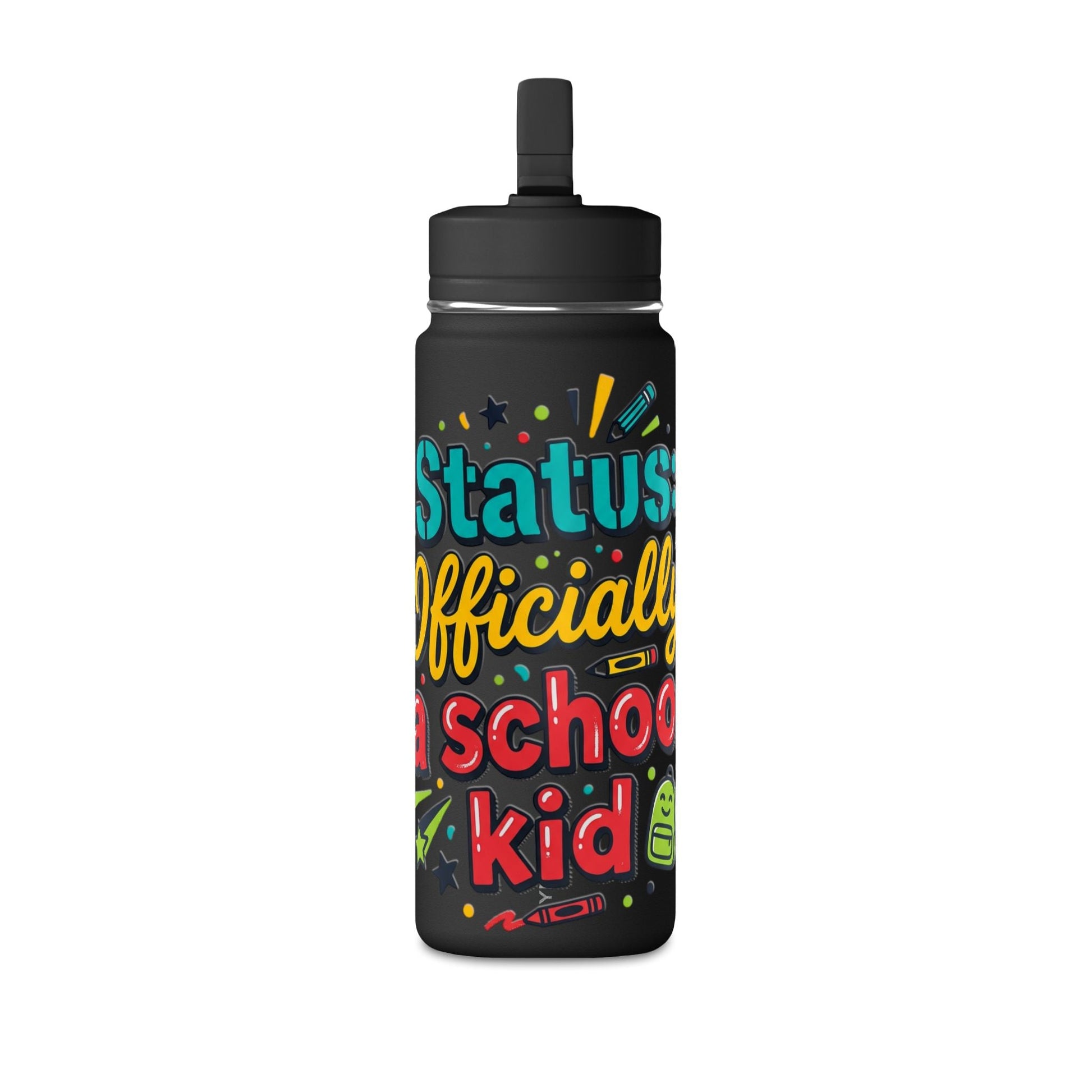 20oz 'Officially a School Kid' Kids Water Bottle – Back to School Stainless Bottle - ConsciousValues