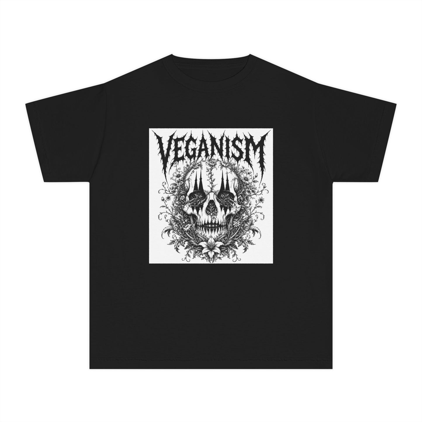 Youth Tee — 'VEGANISM' Skull Graphic Vegan Kids T‑Shirt