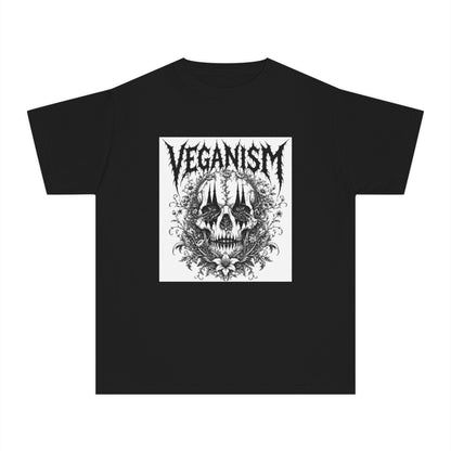 Youth Tee — 'VEGANISM' Skull Graphic Vegan Kids T‑Shirt