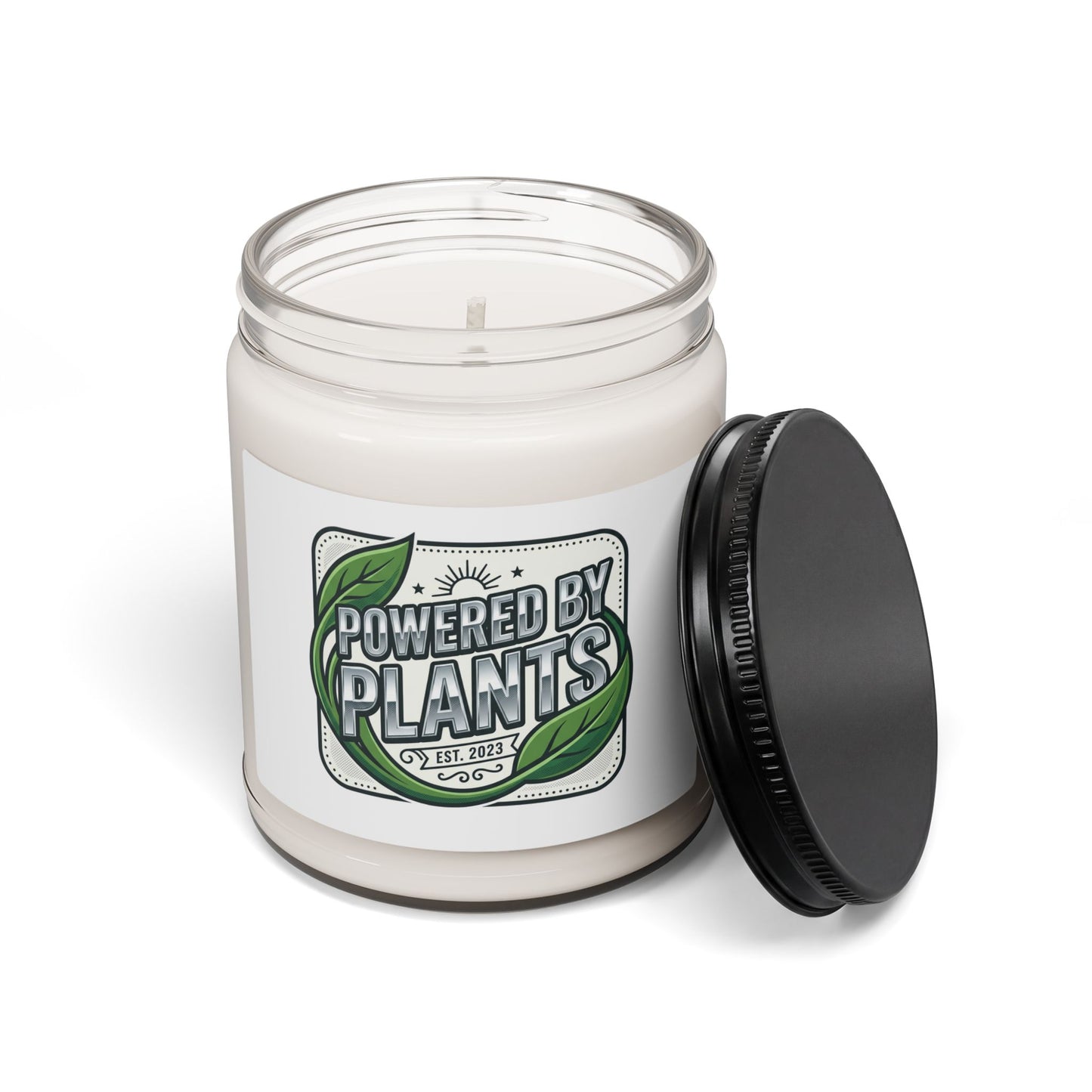 Powered By Plants Soy Candle — 9oz Scented Vegan Candle (Plant Lover Gift)