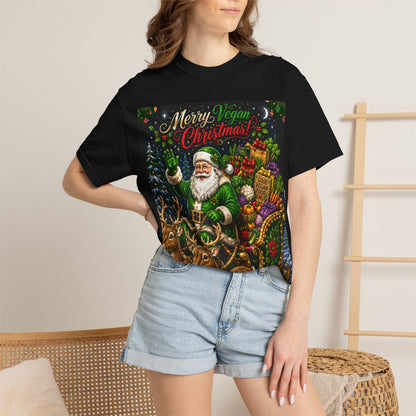 Merry Vegan Christmas T-Shirt — 'Good Vegan Food Makes the Season Bright' Holiday Tee
