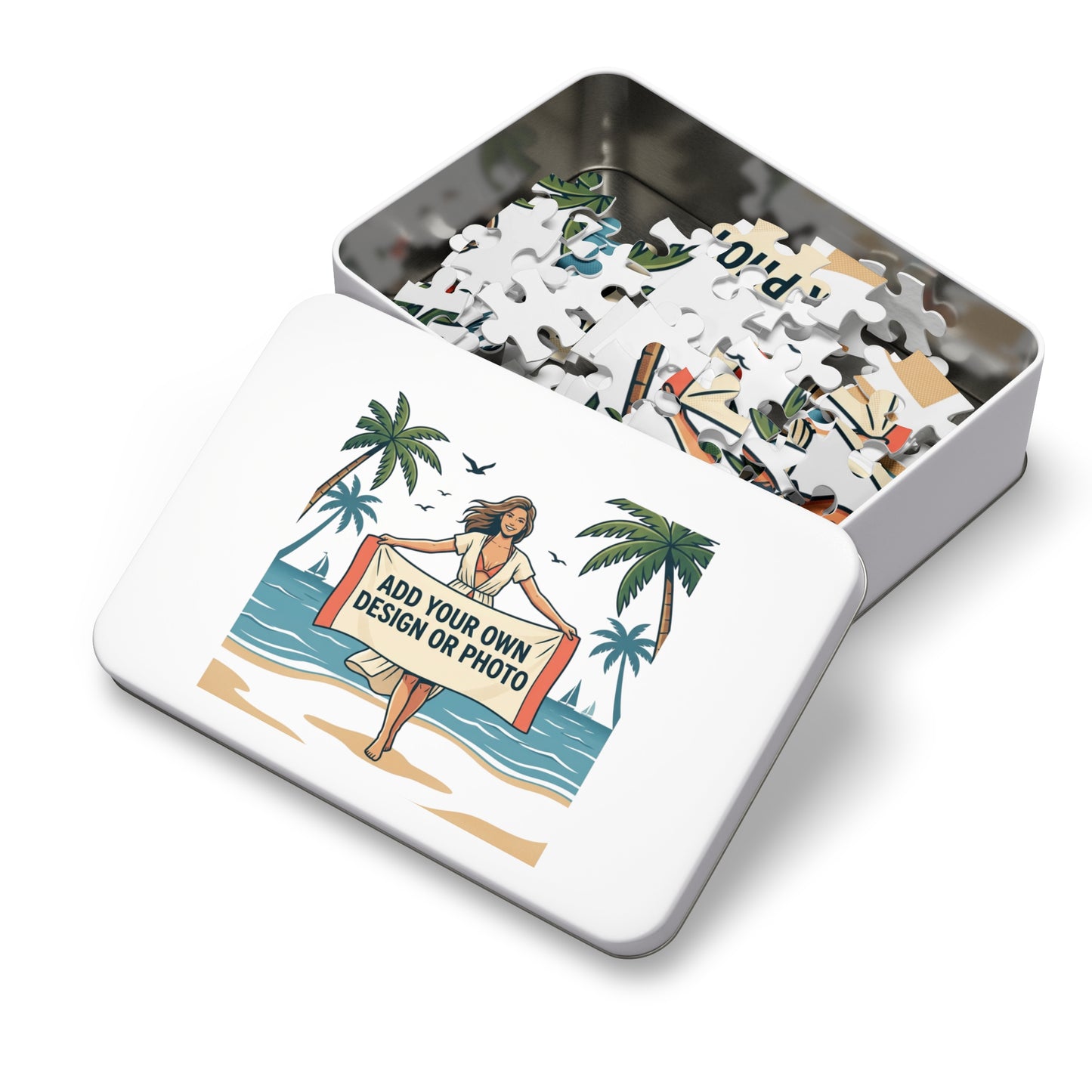 Custom Photo Jigsaw Puzzle with Keepsake Tin