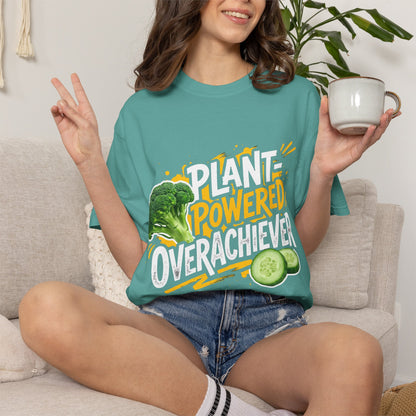 Veggie Powered T‑Shirt — Broccoli & Cucumber Plant‑Powered Graphic Tee
