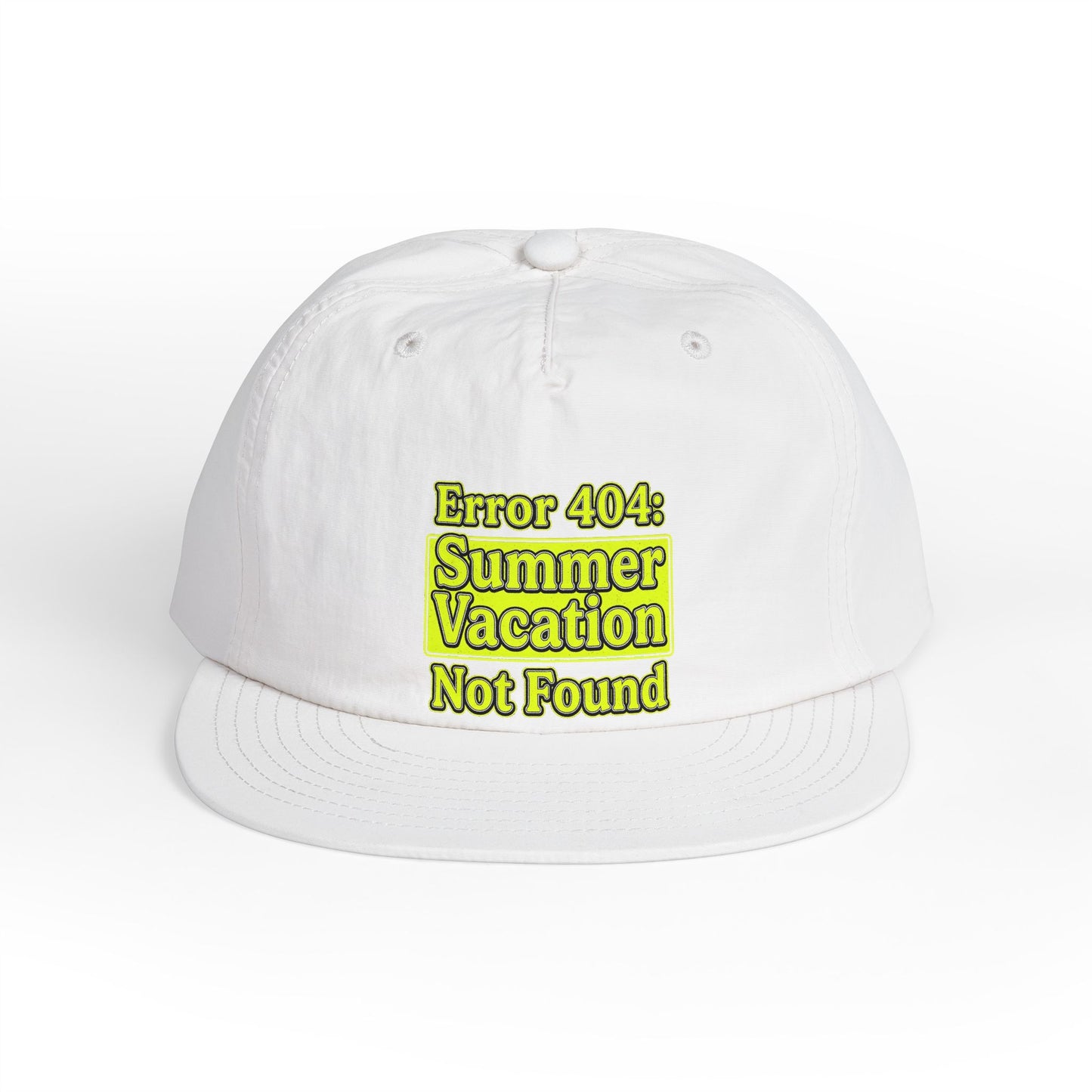 Surf Cap — "Error 404: Summer Vacation Not Found" Embroidered Dad Hat
