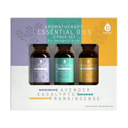 3 Pack Aromatherapy Essential oils (Lavender, Eucalyptus, Frankincense) - ConsciousValues