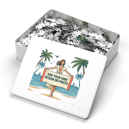 Custom Photo Jigsaw Puzzle with Keepsake Tin