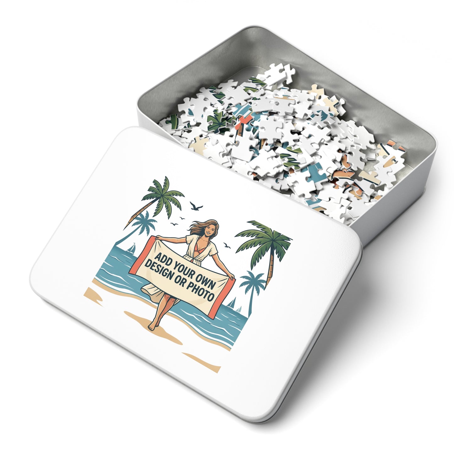 Custom Photo Jigsaw Puzzle with Keepsake Tin