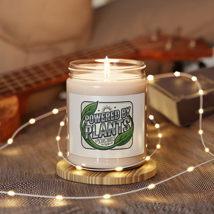 Powered By Plants Soy Candle — 9oz Scented Vegan Candle (Plant Lover Gift)
