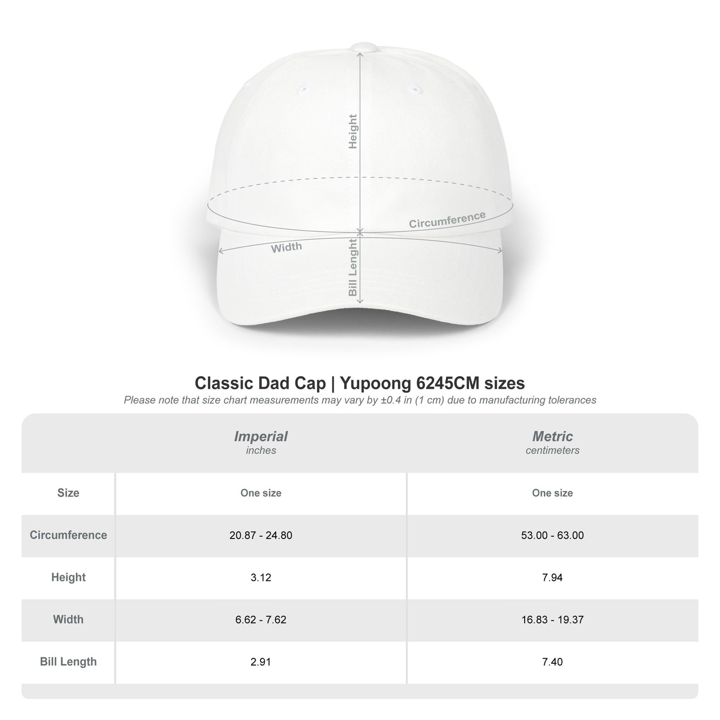 Classic Dad Cap — White Embroidered "Print it your way" Baseball Hat