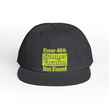 Surf Cap — "Error 404: Summer Vacation Not Found" Embroidered Dad Hat