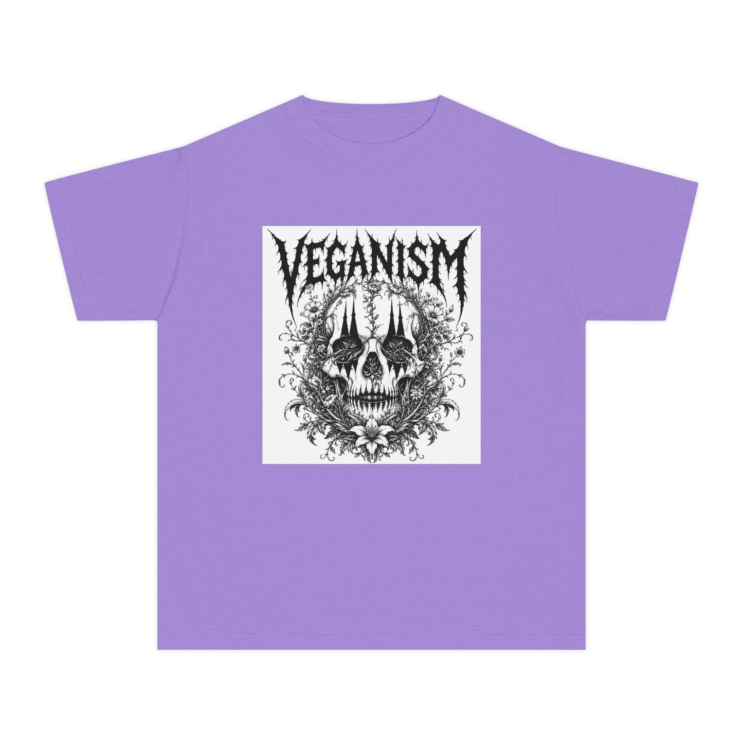 Youth Tee — 'VEGANISM' Skull Graphic Vegan Kids T‑Shirt