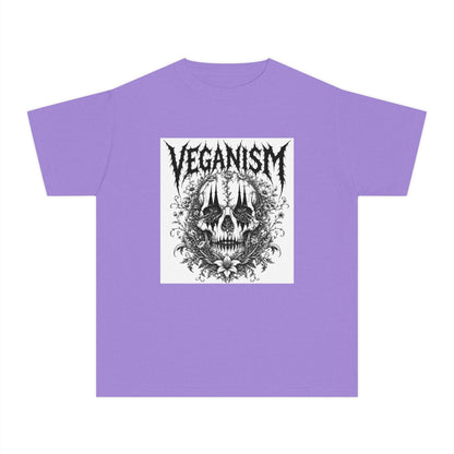Youth Tee — 'VEGANISM' Skull Graphic Vegan Kids T‑Shirt