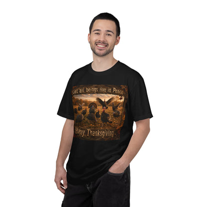 Thanksgiving Turkeys 'Let All Beings Live in Peace' T-Shirt