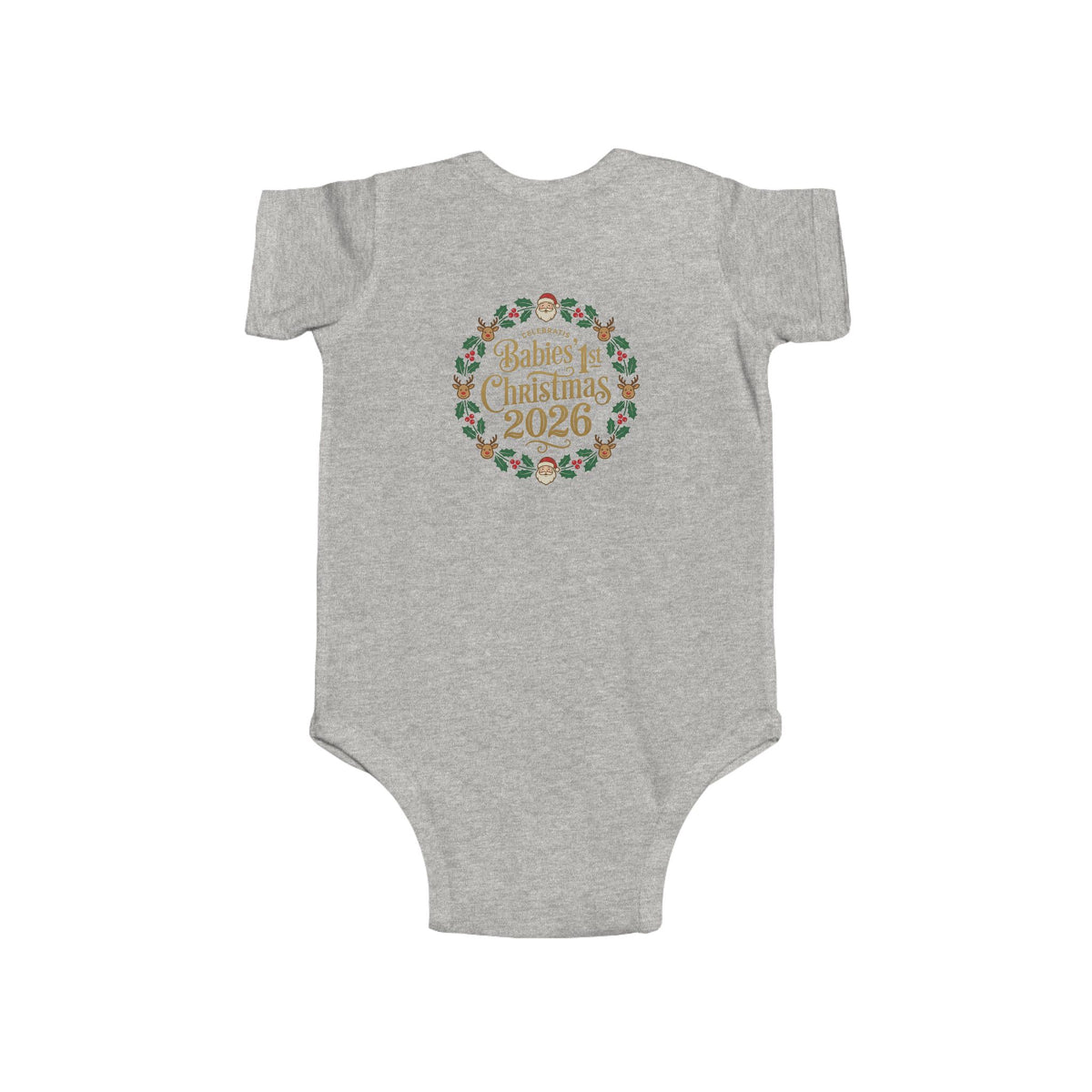 Baby's 1st Christmas 2026 Infant Bodysuit | holiday wreath text
