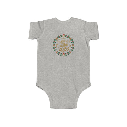 Baby's 1st Christmas 2026 Infant Bodysuit | holiday wreath text