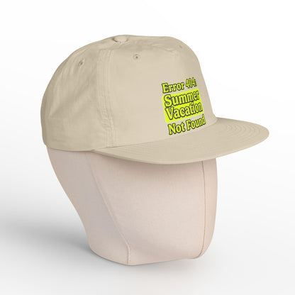 Surf Cap — "Error 404: Summer Vacation Not Found" Embroidered Dad Hat