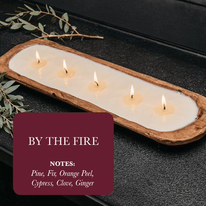 5 - Wick Dough Bowl Soy Candle - By The Fire - ConsciousValues