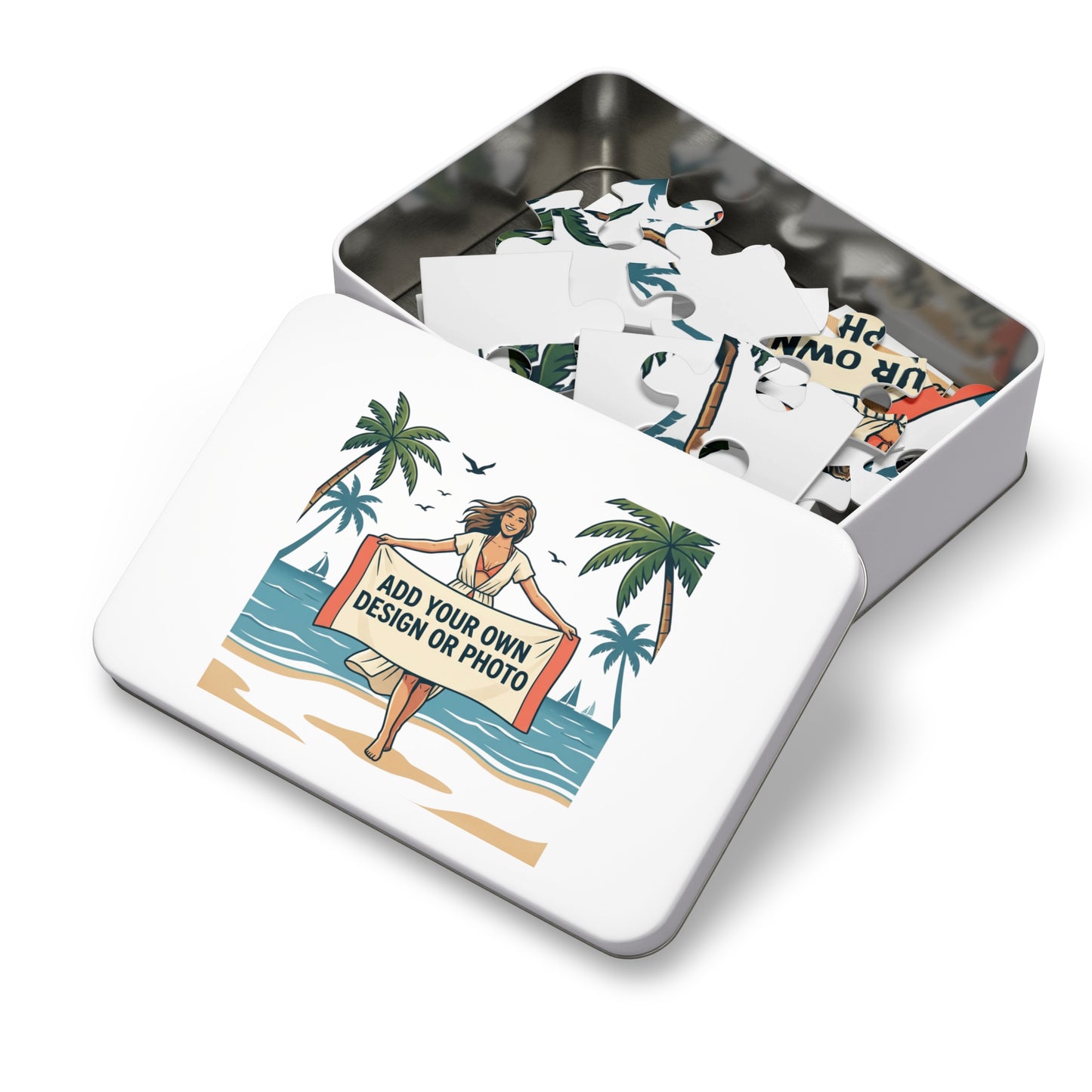 Custom Photo Jigsaw Puzzle with Keepsake Tin