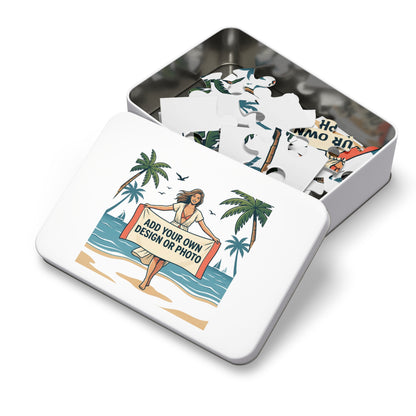 Custom Photo Jigsaw Puzzle with Keepsake Tin