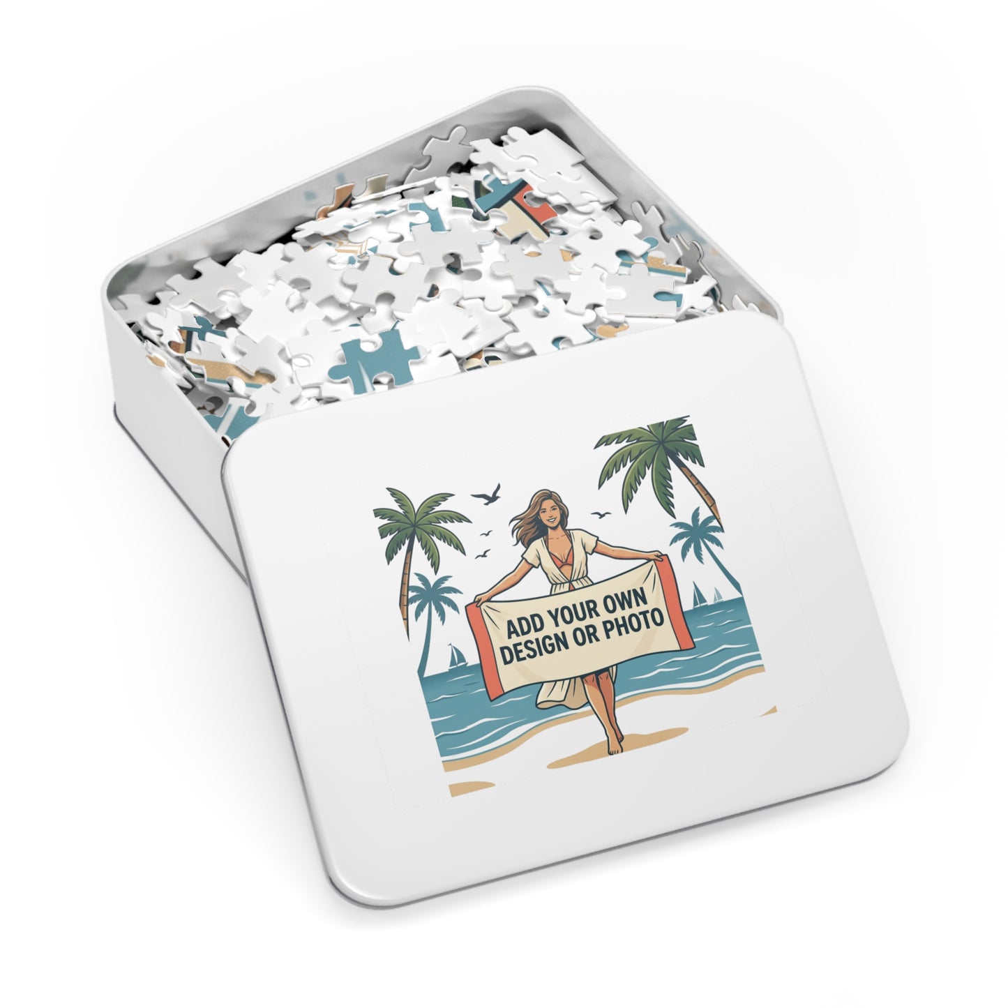 Custom Photo Jigsaw Puzzle with Keepsake Tin