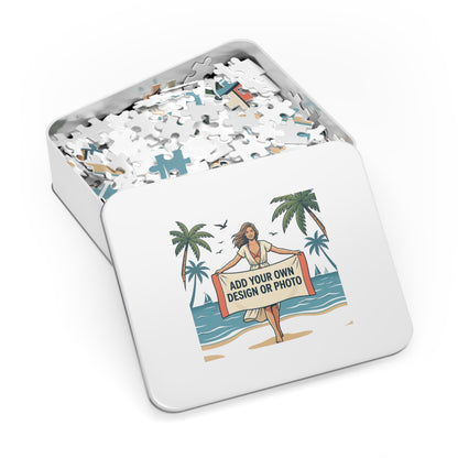 Custom Photo Jigsaw Puzzle with Keepsake Tin