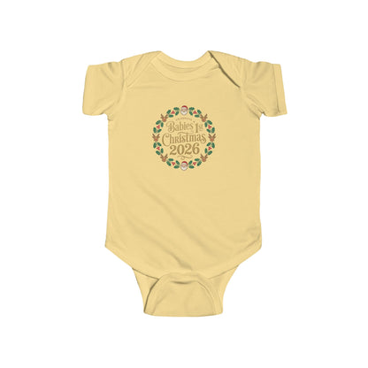 Baby's 1st Christmas 2026 Infant Bodysuit | holiday wreath text