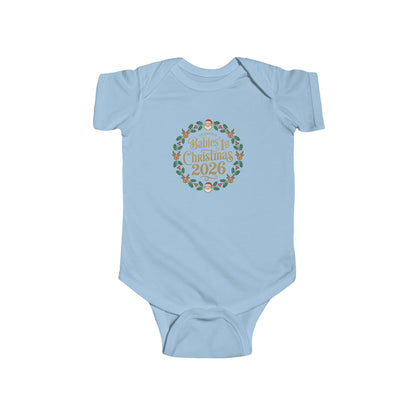 Baby's 1st Christmas 2026 Infant Bodysuit | holiday wreath text