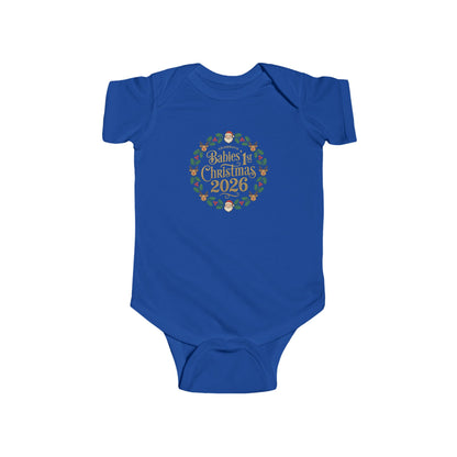 Baby's 1st Christmas 2026 Infant Bodysuit | holiday wreath text
