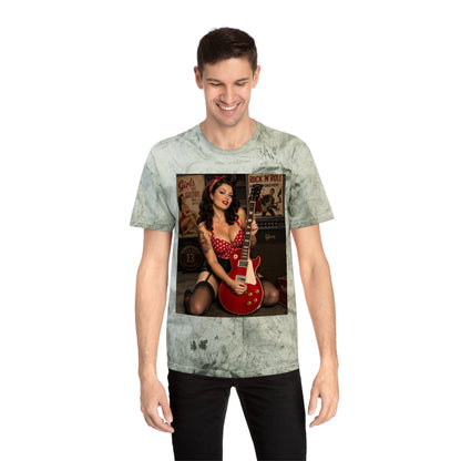 Pinup Guitarist Vintage Tee – Retro Rockabilly Photo T-Shirt