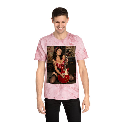 Pinup Guitarist Vintage Tee – Retro Rockabilly Photo T-Shirt