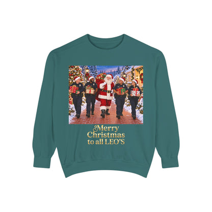 Christmas Sweatshirt — “Merry Christmas to all LEO’s” Holiday Police & Santa Crewneck