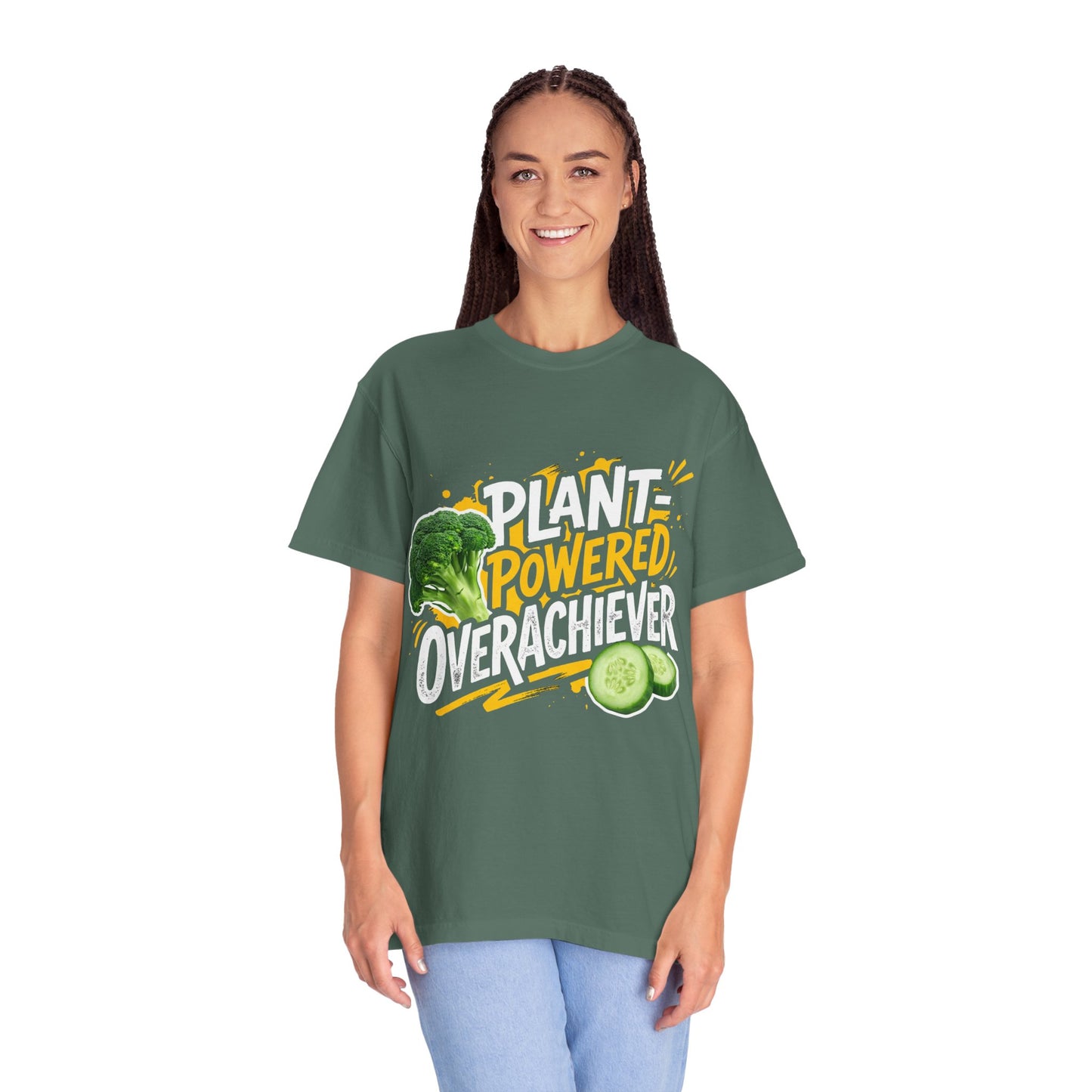 Veggie Powered T‑Shirt — Broccoli & Cucumber Plant‑Powered Graphic Tee