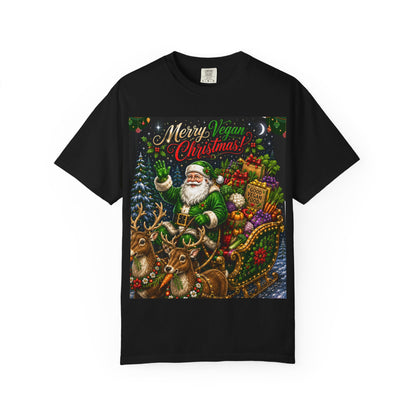 Merry Vegan Christmas T-Shirt — 'Good Vegan Food Makes the Season Bright' Holiday Tee