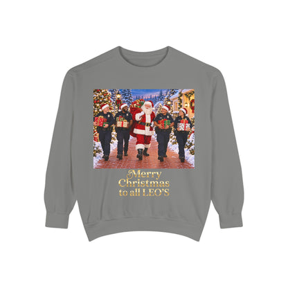 Christmas Sweatshirt — “Merry Christmas to all LEO’s” Holiday Police & Santa Crewneck