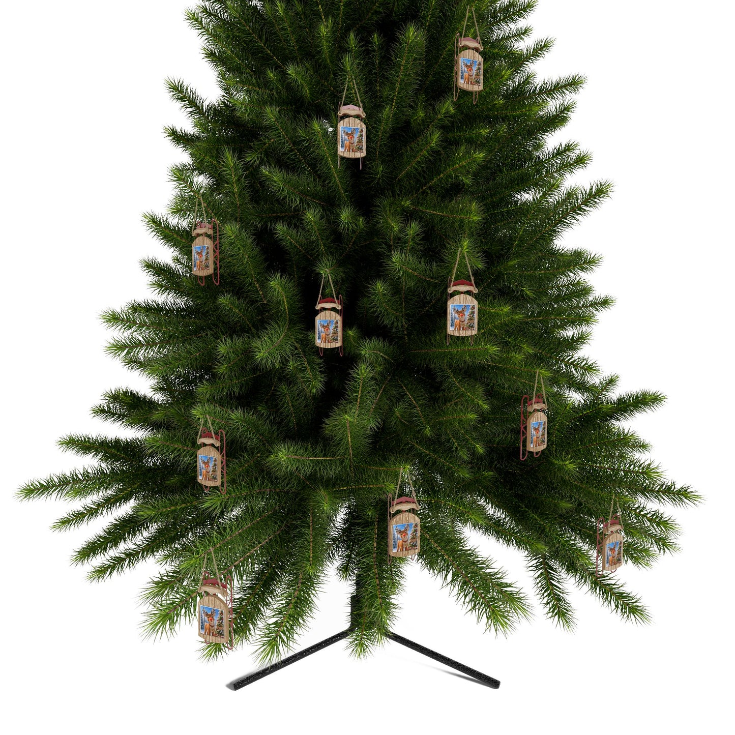 Rudolh Reindeer Vegan Message -Sled Ornaments
