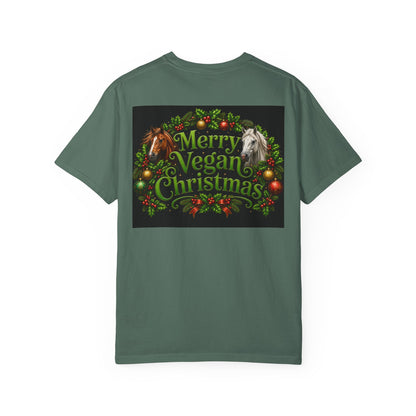 Vegan Christmas T-Shirt – "Love My Vegan Horse" Holiday Tee